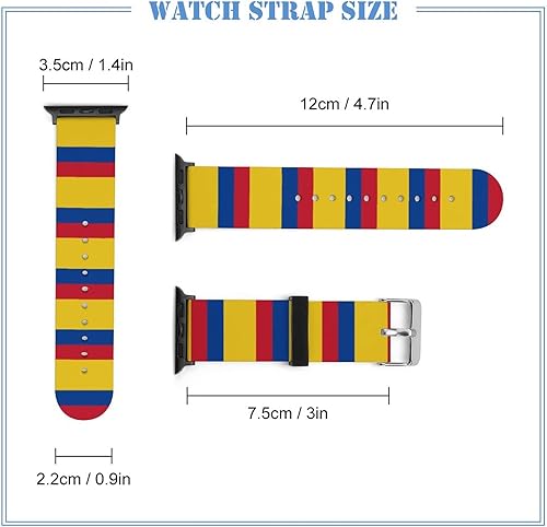 Miniatura 2 de Correas de repuesto de silicona para reloj con bandera colombiana, compatibles con Apple Watch de 1.651.73 pulgadas