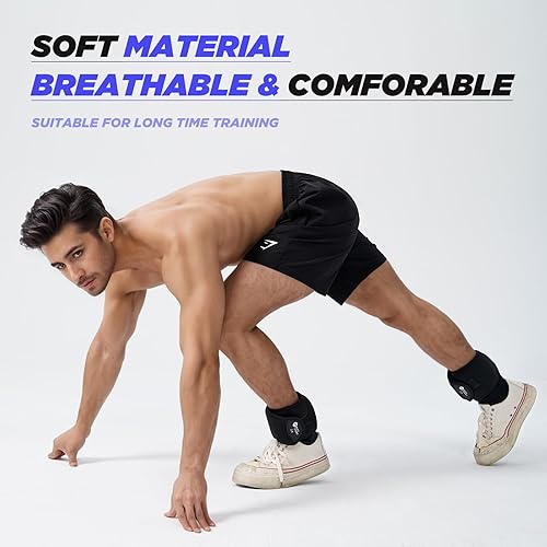 Miniatura 5 de Pesas de tobillo, 1 par de pesas de muñeca y brazo de 2, 4, 6, 8, 10 libras, para mujeres, hombres, niños, entrenamiento de fuerza, muñecas y