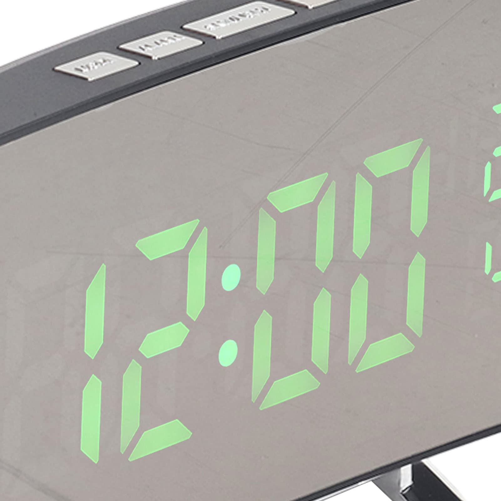 Zerodis Zegar Cyfrowy LED, Duża Czcionka 12H 24H Biurko Elektroniczny Budzik Energooszczędny USB Zasilanie Bateryjne 3 Poziomy Jasności Podświetlenie do Sypialni, Zielone Światło