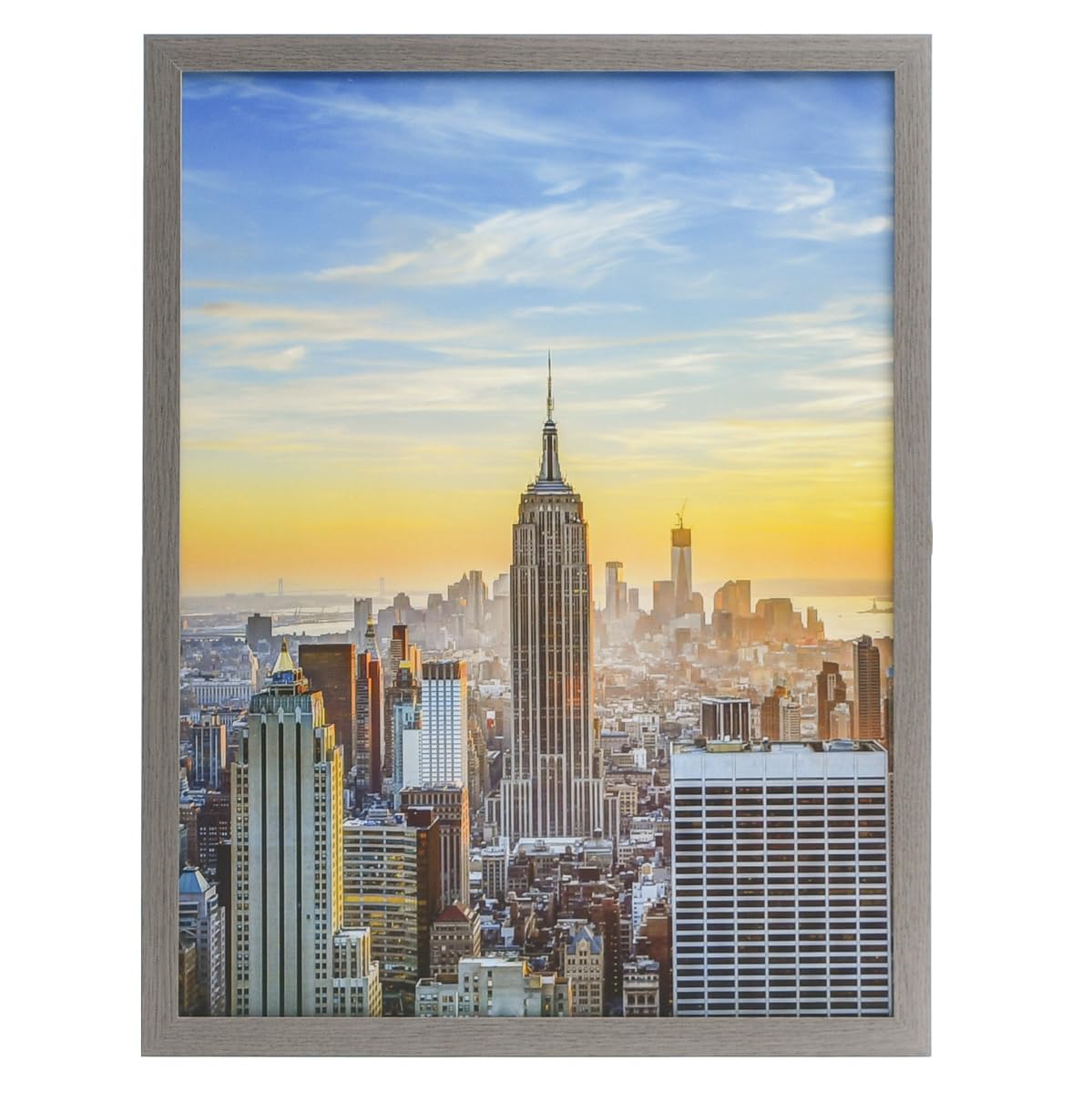 Frame Amo Gray 19x25 Picture or Poster Frame, 1 inch Wide Border, Smooth Finish, Acrylic Front