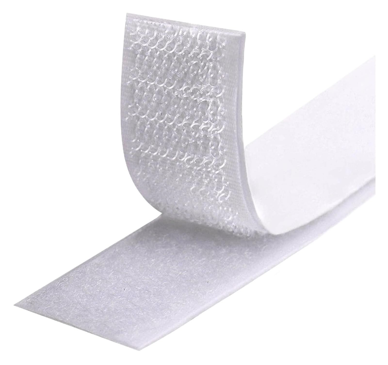Cinta adhesiva de 20 mm, autoadhesiva, extrafuerte, doble cara, con almohadilla, cierre gancho y bucle esponjoso, color blanco(25Meter)