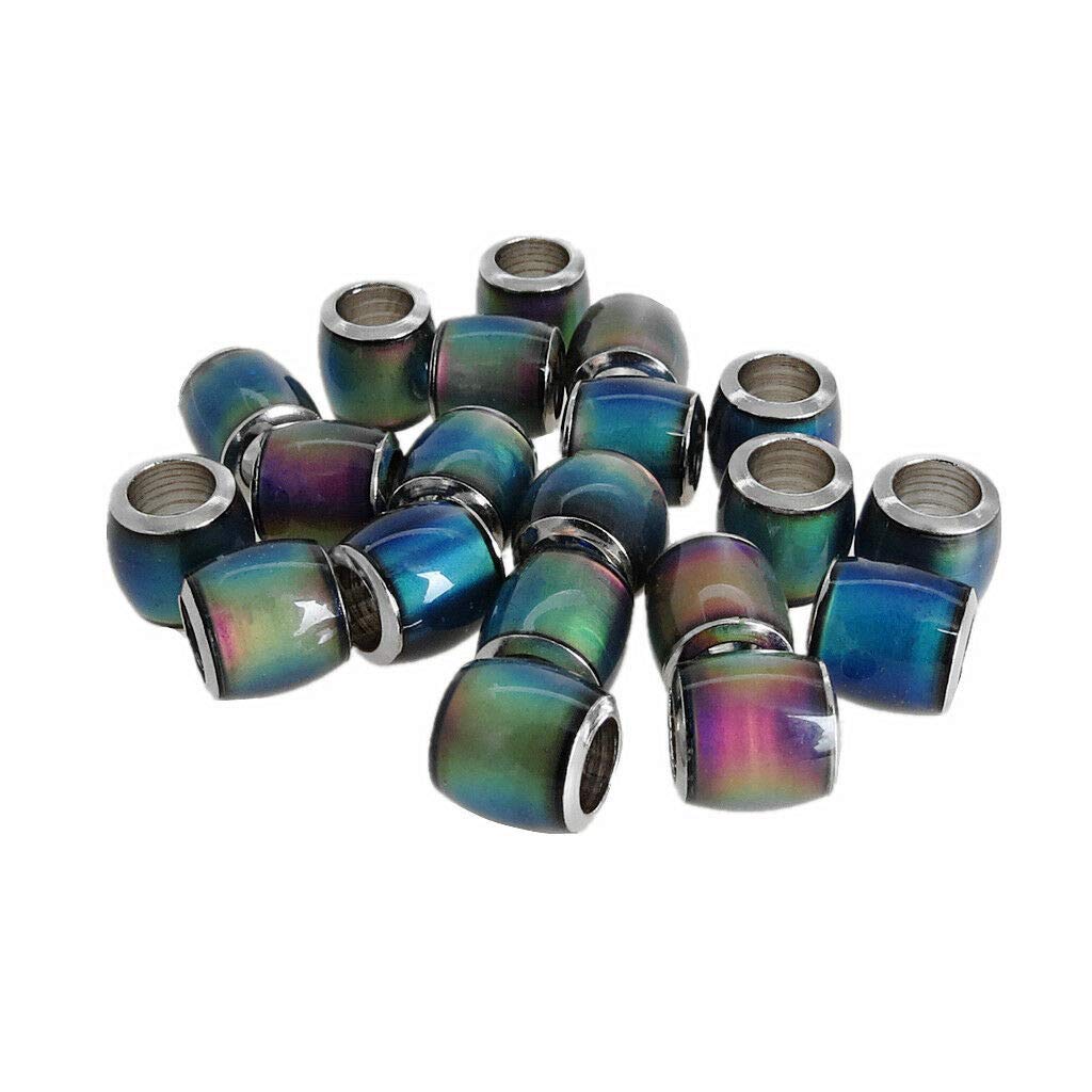 ELECTROPRIME 20Pcs Gorgeous Color Change Thermo Sensitive Acrylic DIY Barrel Loose Bead