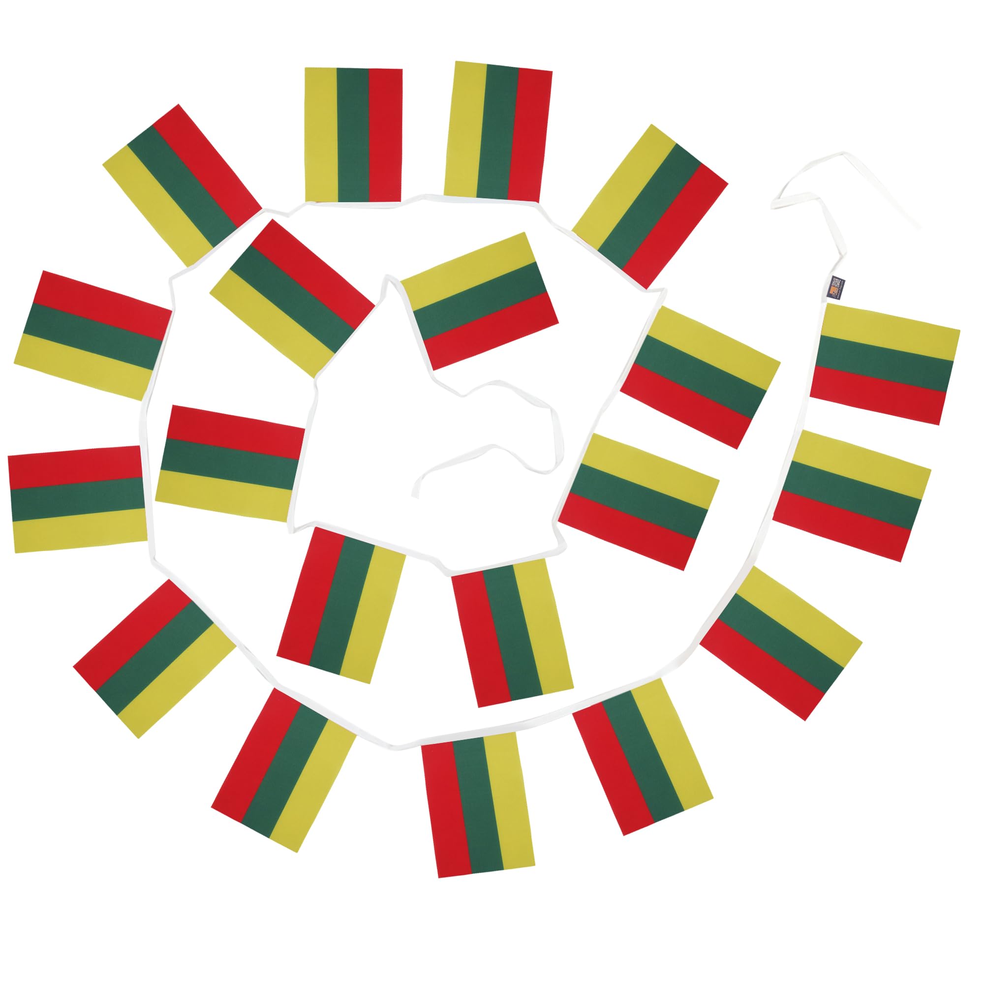 AZ FLAG Lithuania Bunting Flag, 20 Ft Garland with 20 Small Lithuanian Flags 8'' x 6'', 100% Polyester String Pennant, 6 meters — view 6