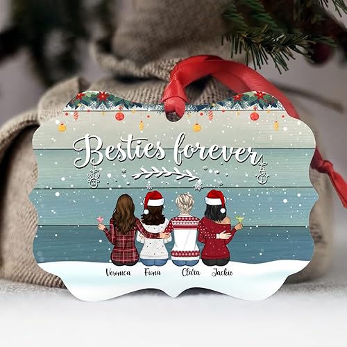 Vista 35 de Gossby Adorno personalizado para mejor amiga, regalo de Navidad personalizado con diseño, nombre, regalo de Navidad para mujeres, hermana del alma
