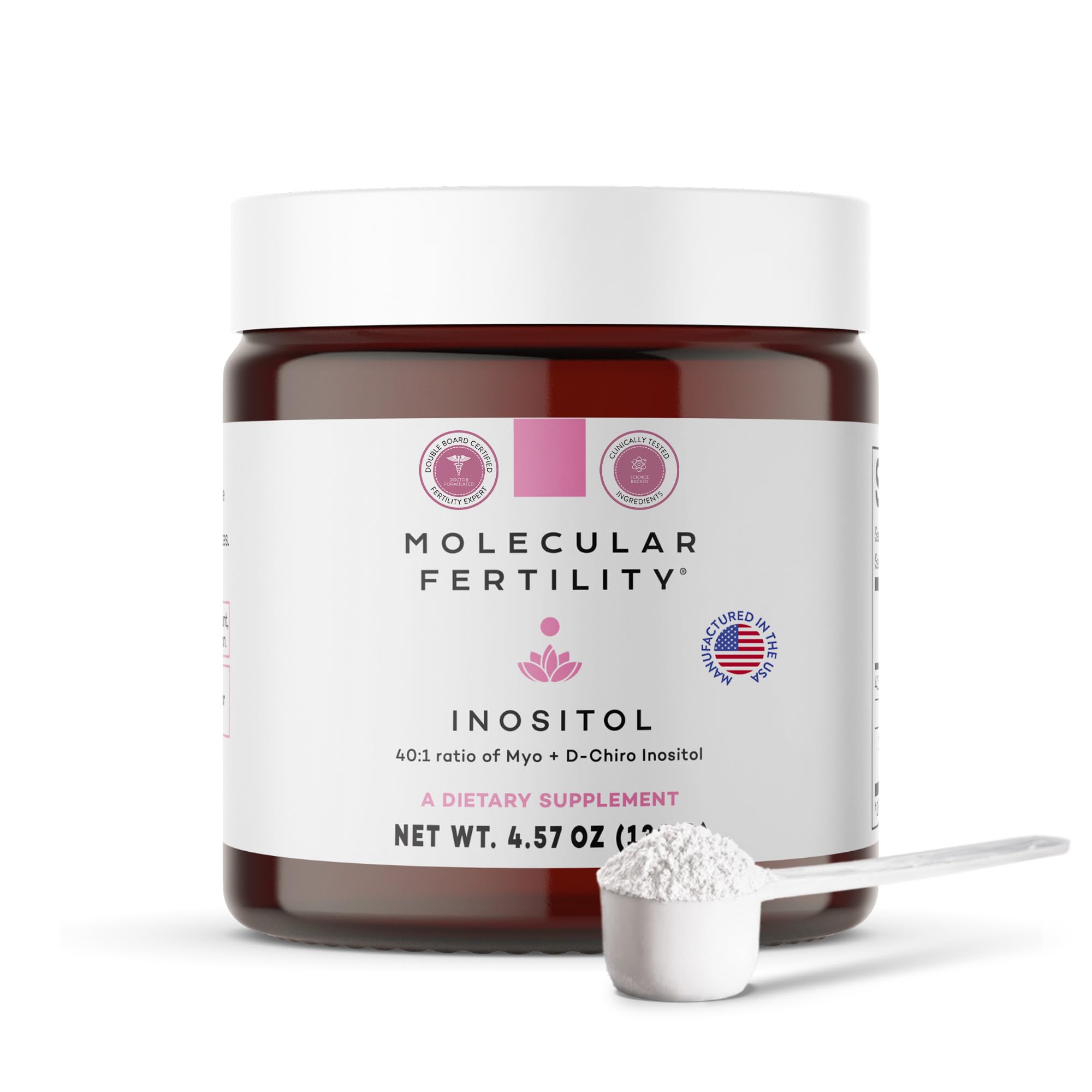 Molecular Fertility Suplemento de Myo-Inositol e D-Chiro Inositol em Pó 4.000 mg + 100 mg, 130 g