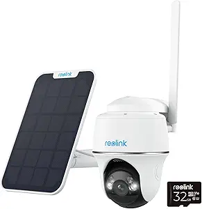 REOLINK 4G LTE Cellular Security Camera Outdoor, 5MP No WiFi, 360° Pan-Tilt Go PT Plus+Solar Panel+32GB SD Card, Wireless Solar Powered, 2K+ Color Night Vision, Smart AI Detection asin的图片