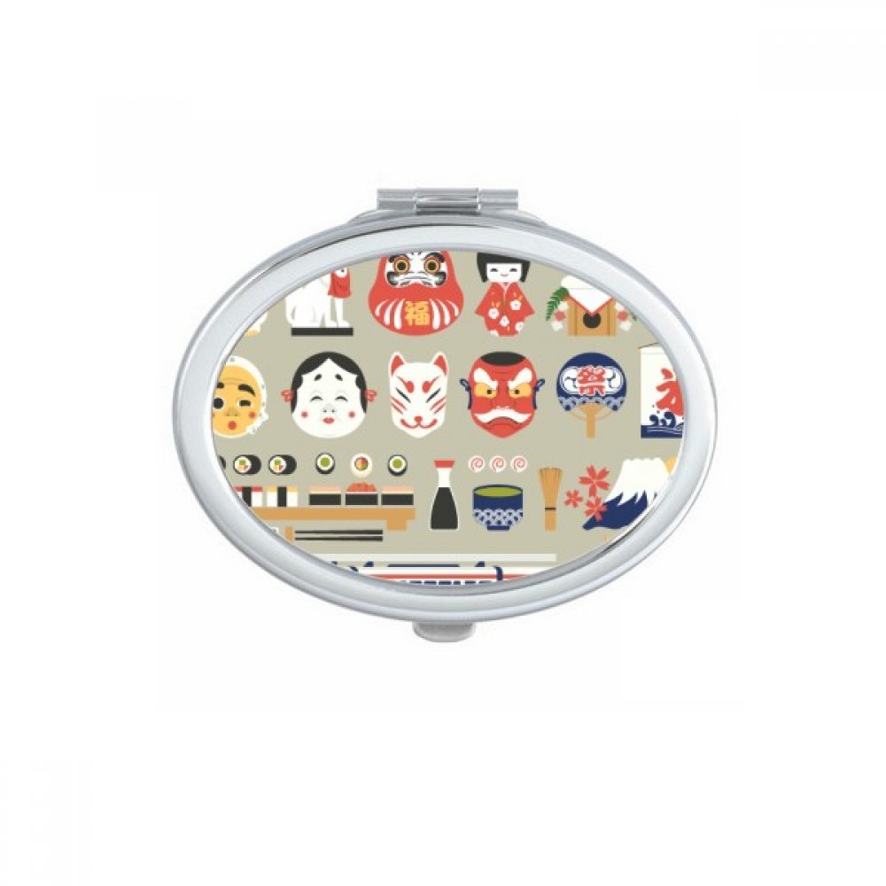 Miroir de maquillage japonais petit miroir de main ovale