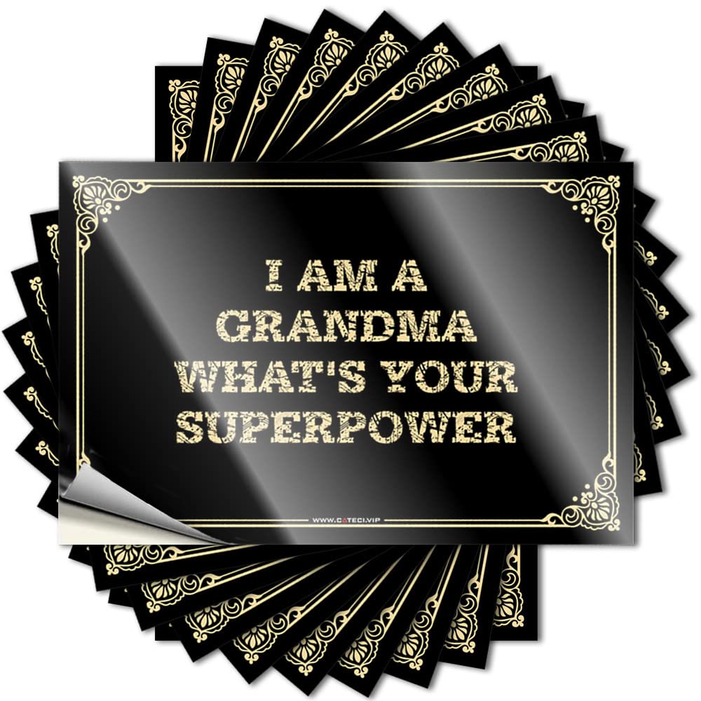Sticker Man CABE Decor Peel and Stick - I Am A Grandma What's Your Superpower Bottle Personalized Waterproof Vinyl for Gamers(8X12CM)