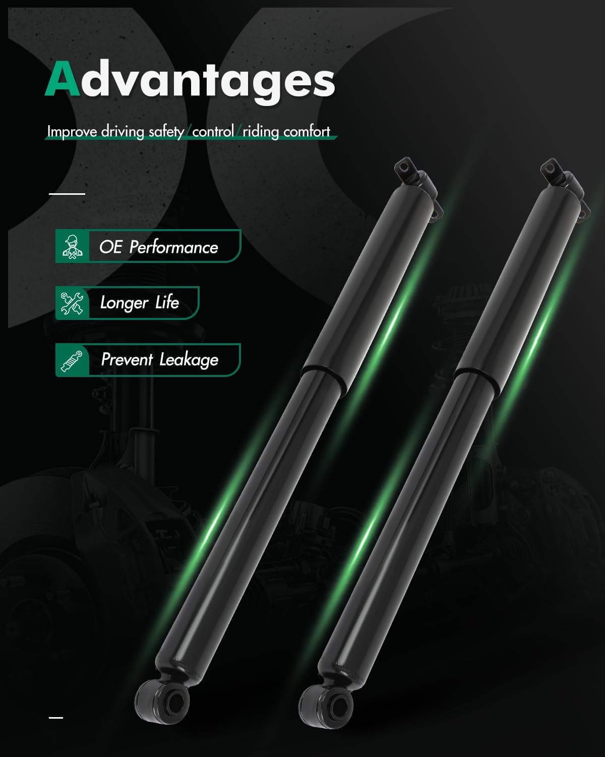 SCITOO Rear Shock Absorbers Fit for Nissan Altima 1998-2001 Complete Auto Shocks Struts Replace 342466 32225 - Set of 2