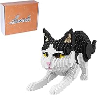 Vista 11 de Larcele Conjunto de animales de bloques de construcción micro para gatos, mini ladrillos de juguete de construcción 3D, 1191 piezas KLJM-05