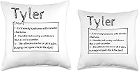 Vista 3 de Funny Custom Name Tyler Husband Dad Men Nombre Tyler Significado Definición Boy - Almohada personalizada con sarcasmo, 18 x 18, multicolor