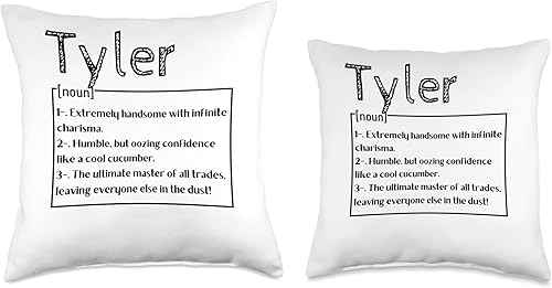 Miniatura 3 de Funny Custom Name Tyler Husband Dad Men Nombre Tyler Significado Definición Boy - Almohada personalizada con sarcasmo, 18 x 18, multicolor