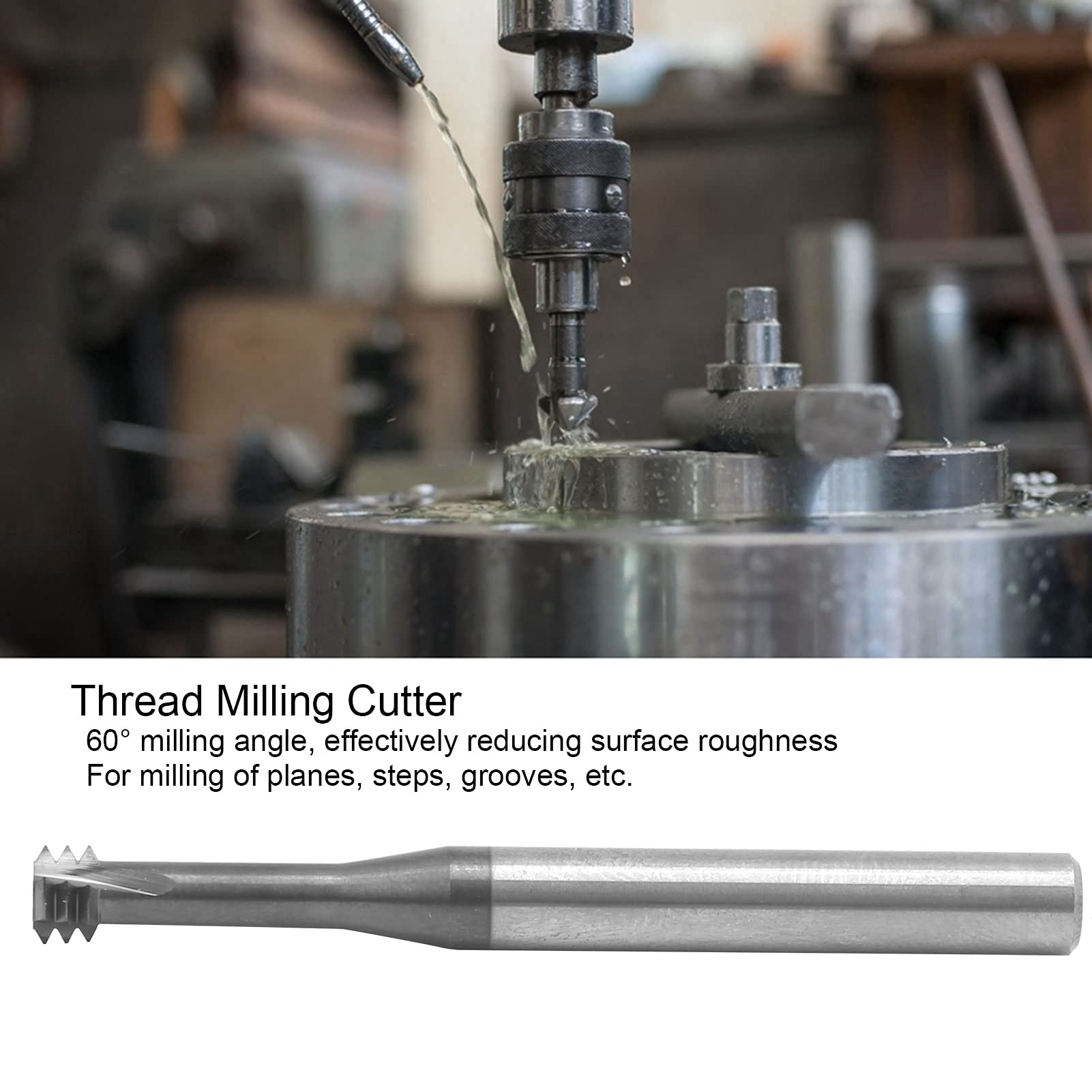 Frez do gwintów ze stali wolframowej, narzędzie do grawerowania spiralnego M8x1,25xD6x60 | Stop aluminium ze stali nierdzewnej, frez z trzpieniem 6 mm zapewniający precyzję