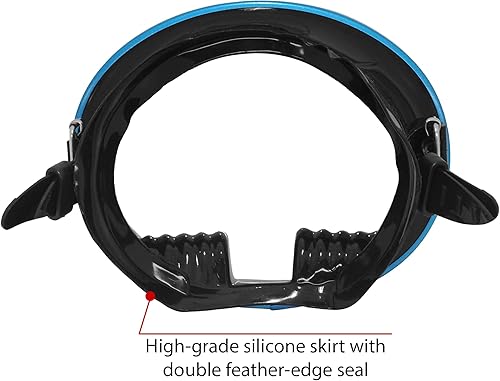 Miniatura 4 de Máscara de buceo ovalada clásica - 1 ventana, vista panorámica amplia, vidrio templado antivaho - Máscara de buceo, máscara de buceo, máscara de