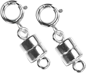 2 Sterling Silver Converters Magnetic Clasps for Small Necklaces