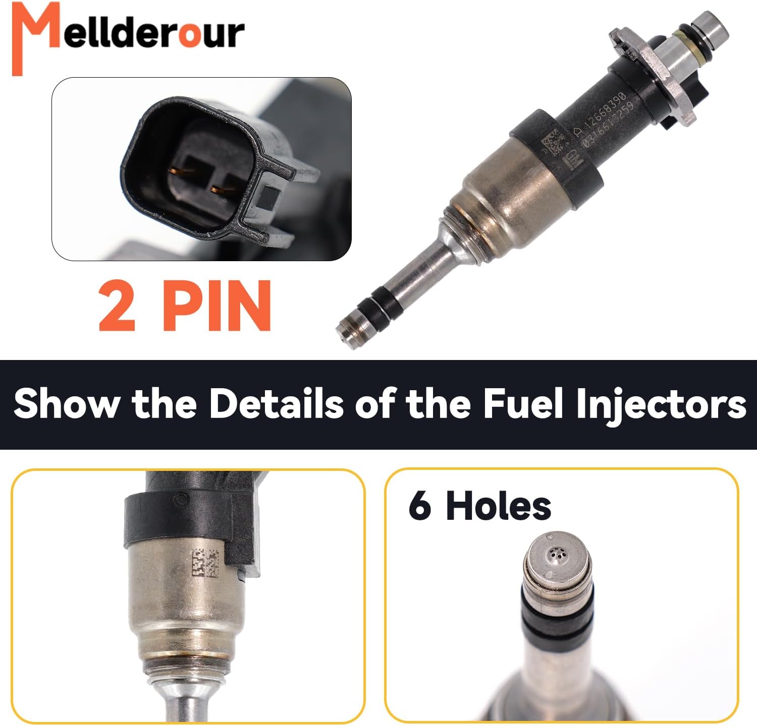 Fuel Injectors Compatible for Chevy Silverado 1500 2500 Tahoe Cheyenne Suburban,for GMC Yukon XL Sierra 1500,V6 4.3L-V8 5.3L 2014-2018 Replace# 12668390 FJ1217.(8 Pcs)