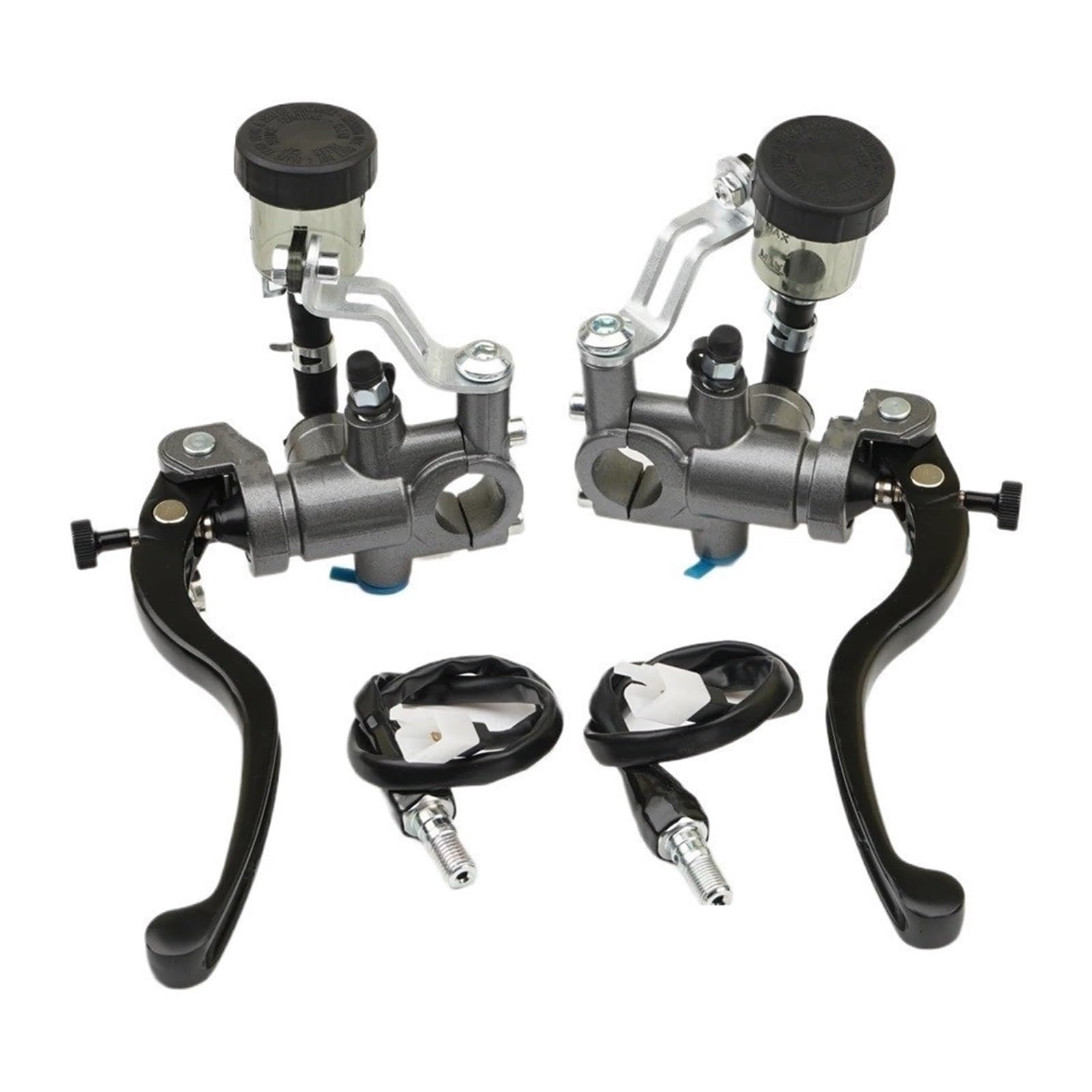 Leva freno frizione pompa freno per moto universale PX1 da 17,5mm radiale per cilindro per maestro 7/8" 22 mm per Yamaha(Grigio,1pair)