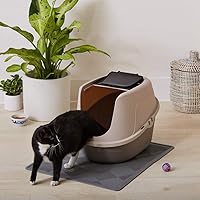 Vista 6 de Yaxa Basics Caja de arena cerrada con capucha sin desorden para gatos, grande, multicolor, 24 x 18 x 17 pulgadas