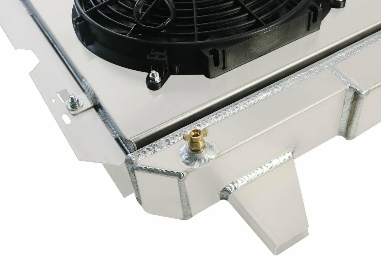 Full Aluminum Radiator For 85-97 Ford F150 F250 F350 Bronco V8 Engine 5.0L 5.8L 7.5L V8 1987 1989 1992 1995 1996 3 Row Radiators+2x 12''Fan Shroud+Relay