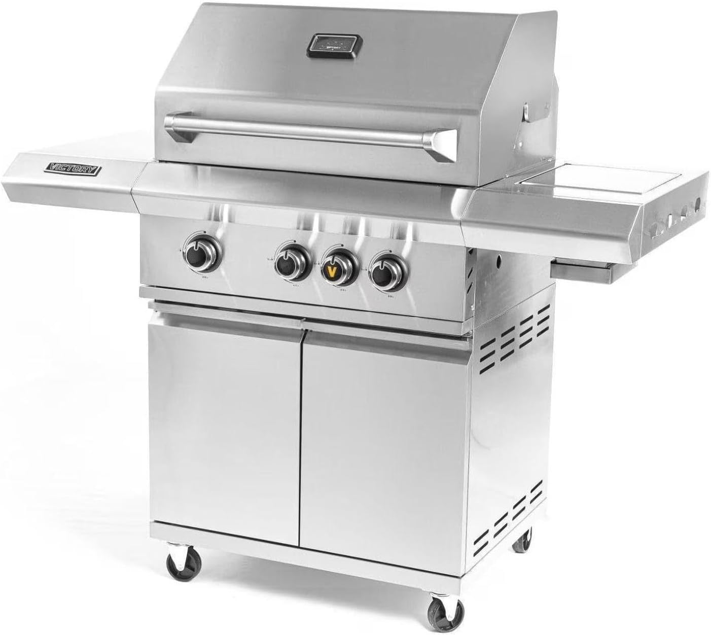 Victory 3-Burner Propane Gas Grill With Infrared Side Burner - BBQ-VCT3BSB-LP