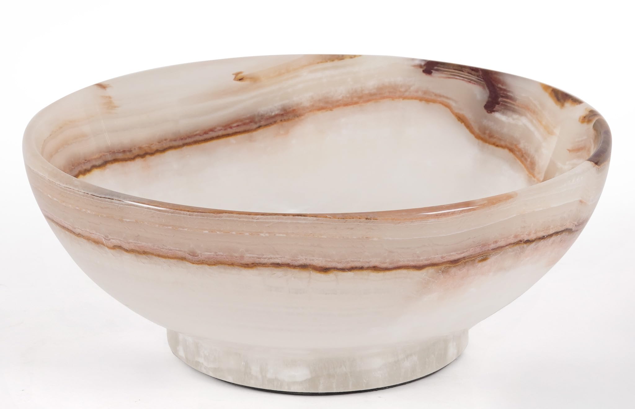 SPESHSTONES Ciotola per frutta in marmo da 25,4 cm in onice bianco fatto a mano, piatto decorativo per frutta, snack e bancone da cucina, ideale per sala da pranzo e decorazione di