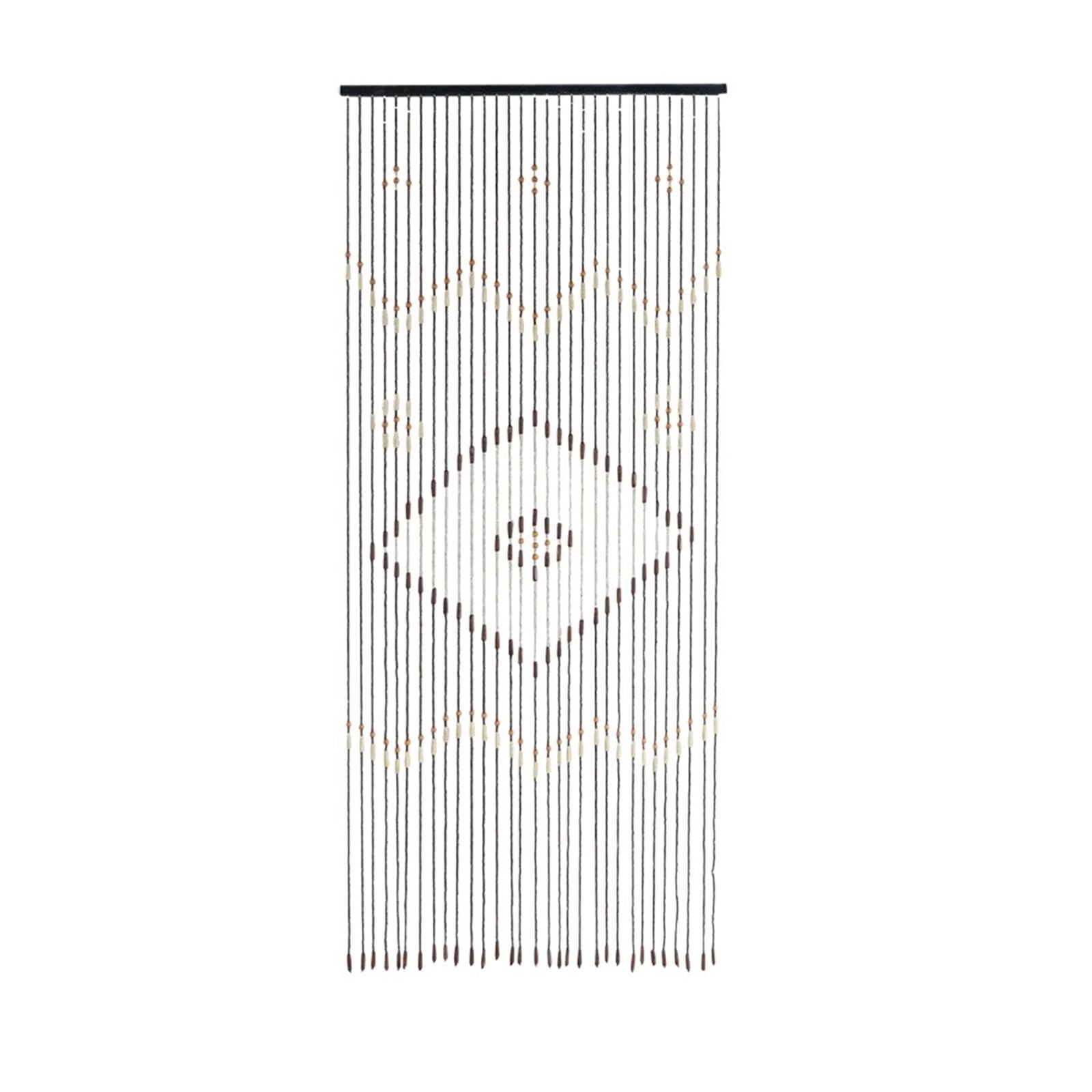 XUWEWI 90 * 208CM Wooden Bead Curtain 31-Line String Door Blind Fly Screen Living Room Porch Decor For Doorway