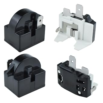 PTC QP2-4r7 Refrigerator Starter Relay and Refrigerator Overload Protector, 2 Sets