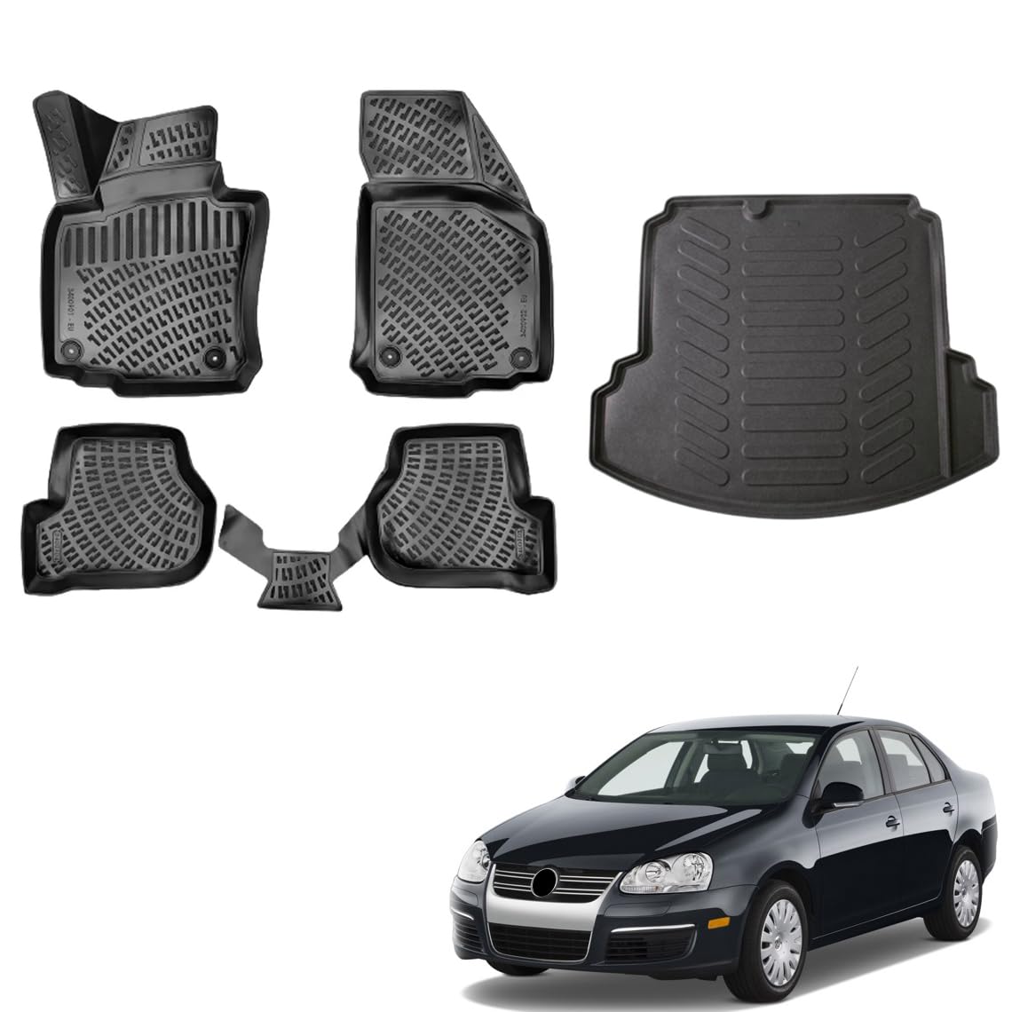 Material TPE Alta Calidad Tapis De Coffre Pour VW Volkswagen Jetta 1K Berline (08.2005-2011) C3 Alfombrilla Coche Impermeable