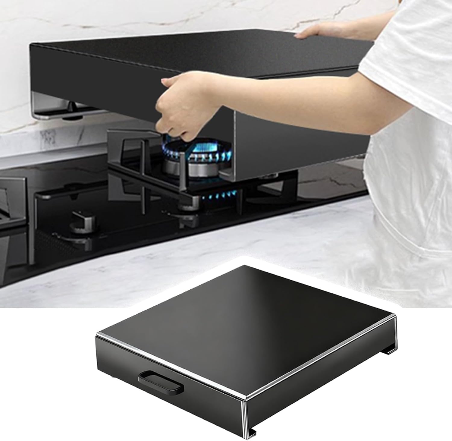 Stove Top Cover 11.9-30 inch Long, Customizable Large Noodle Board Stove Covers, Strong Load-bearing Black Stove Guard Top Protector(L60xW45x9cm(23.7x17.8x3.6"))