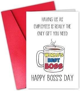 Happy Bosses Day Card for Boss, Naughty Boss’s Day Card from Coworker, Having Us as Employees is Really The Only Gift You Need