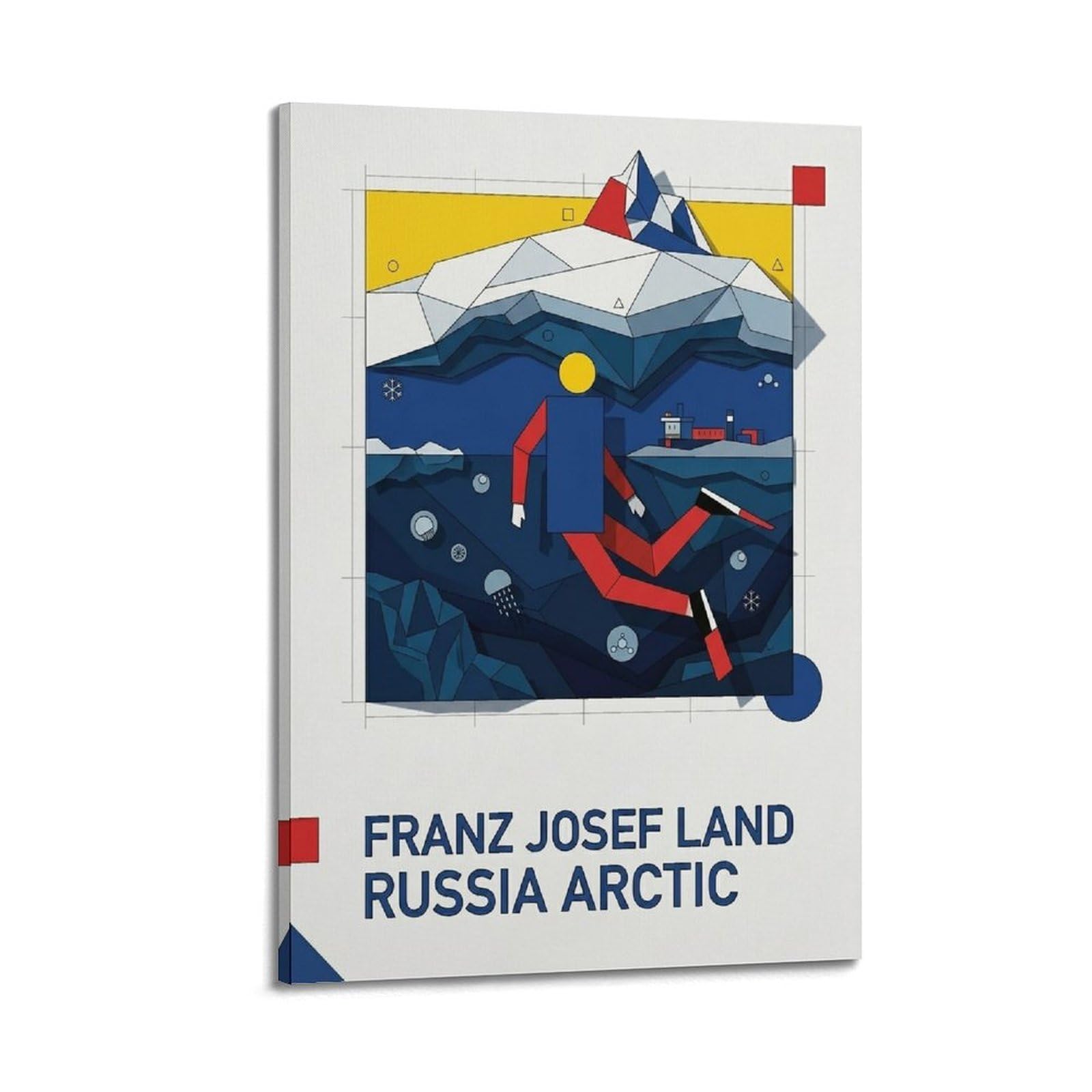 OKAHYS Russia Franz Josef Land Arctic Ice Diving Poster Modern Decorative Canvas Prints - Ideal Wall Art for Family, Man Cave, Game Room, Boys & Girls Bedroom 16x24inch(40x60cm)