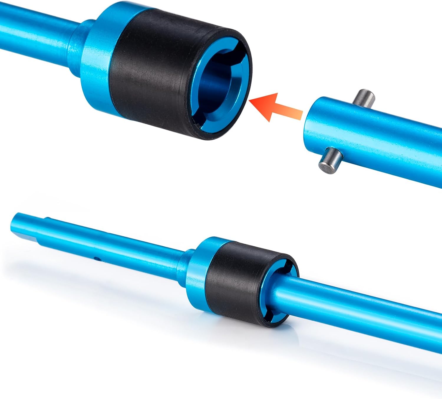 RC Aluminum Alloy TT02 Center Drive Shaft Propeller Shaft & Joint Cup Compatible with Tamiya TT02 TT02B 1/10 RC On Road Touring Car Upgrade Replacement Parts