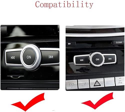 Miniatura 4 de CONGCONG Bling - Pomos de audio de cristal brillante con diamantes de imitación para tablero de Mercedes Benz