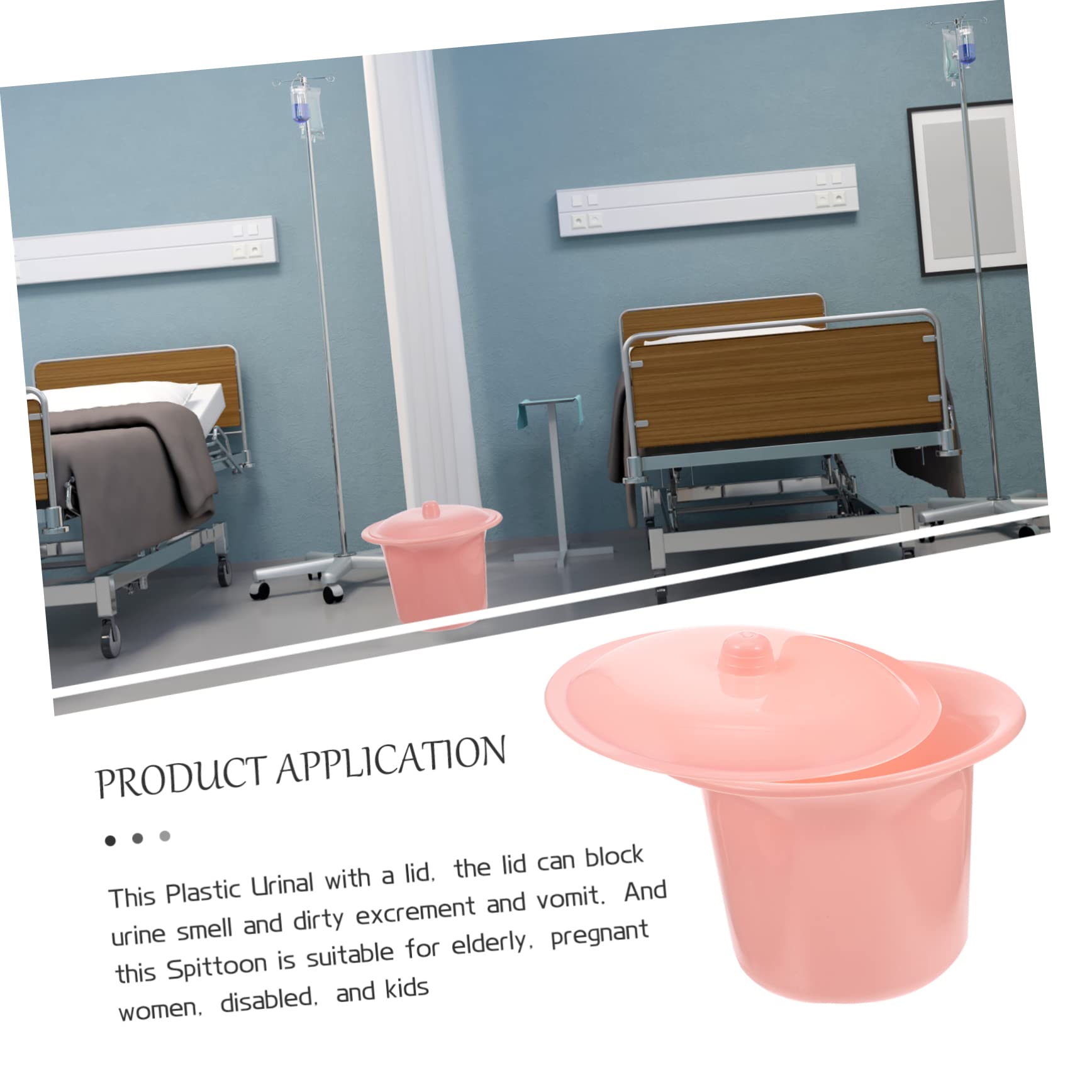 KOMBIUDA Vasino in Plastica con Coperchio per Bambini e Adulti, Urinaio Portatile in Pp con Superficie Liscia e Resistente alle Macchie, Pratico per Uso Notturno