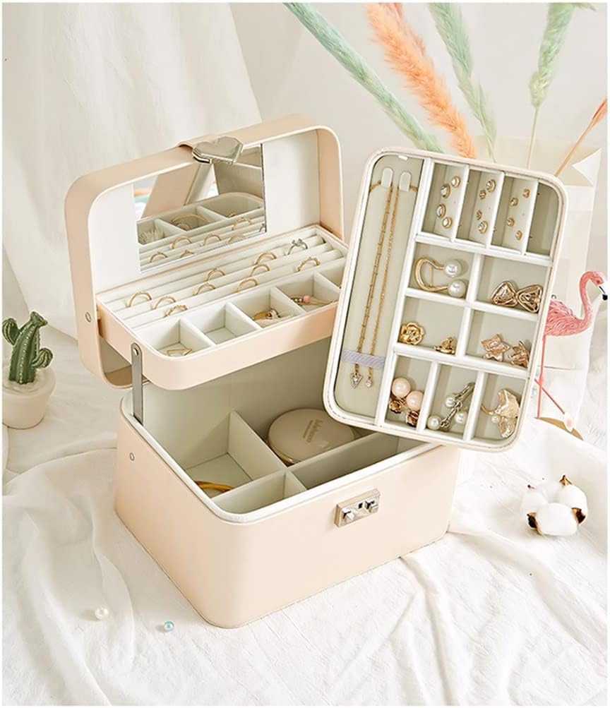 Women Jewelry Gift Case for Necklace Earring Bracelet Leather Jewellery Storage Packaging Organizer(black-JoJo's Bizarre Adventure1)