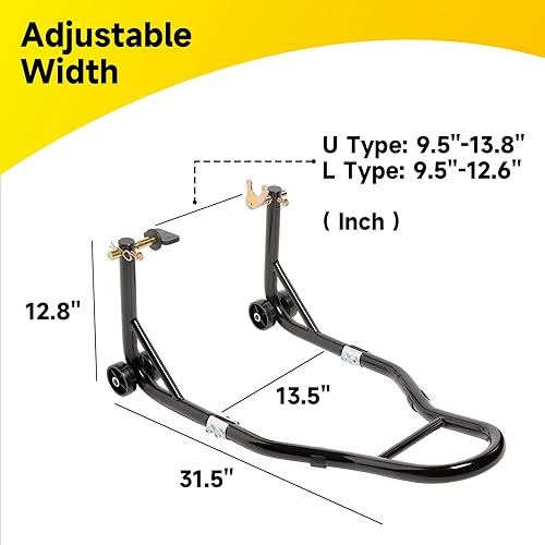 Miniatura 2 de Soporte de motocicleta de elevación de rueda trasera para Yamaha Honda Kawasaki Suzuki U+L Negro