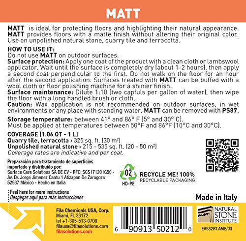 FILA Surface Care Solutions MATT Matte Liquid Wax, 1 L