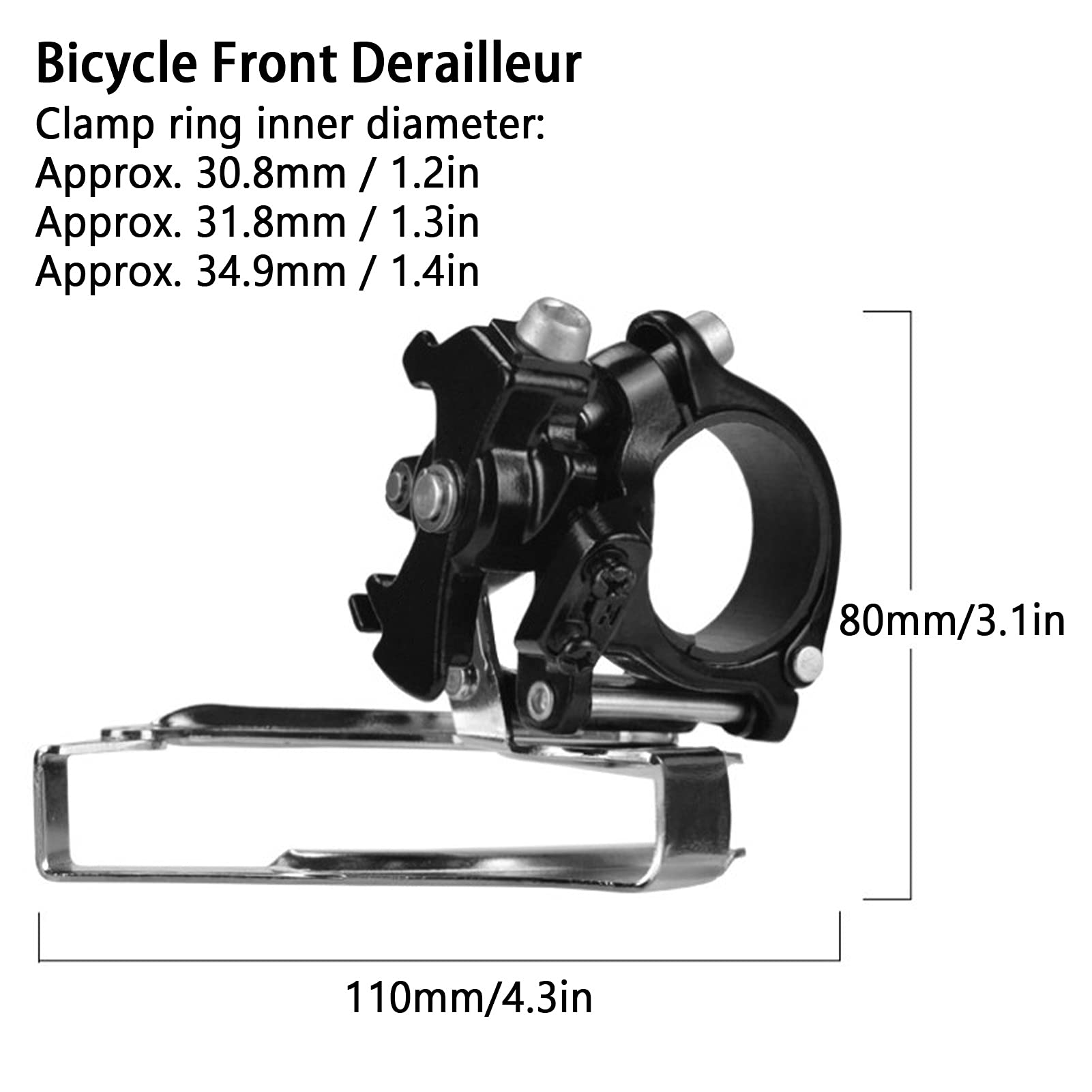 Deragliatore Anteriore per Corone a Tre Denti di 42-34-24T e 42-32-22T per Mountain Bike
