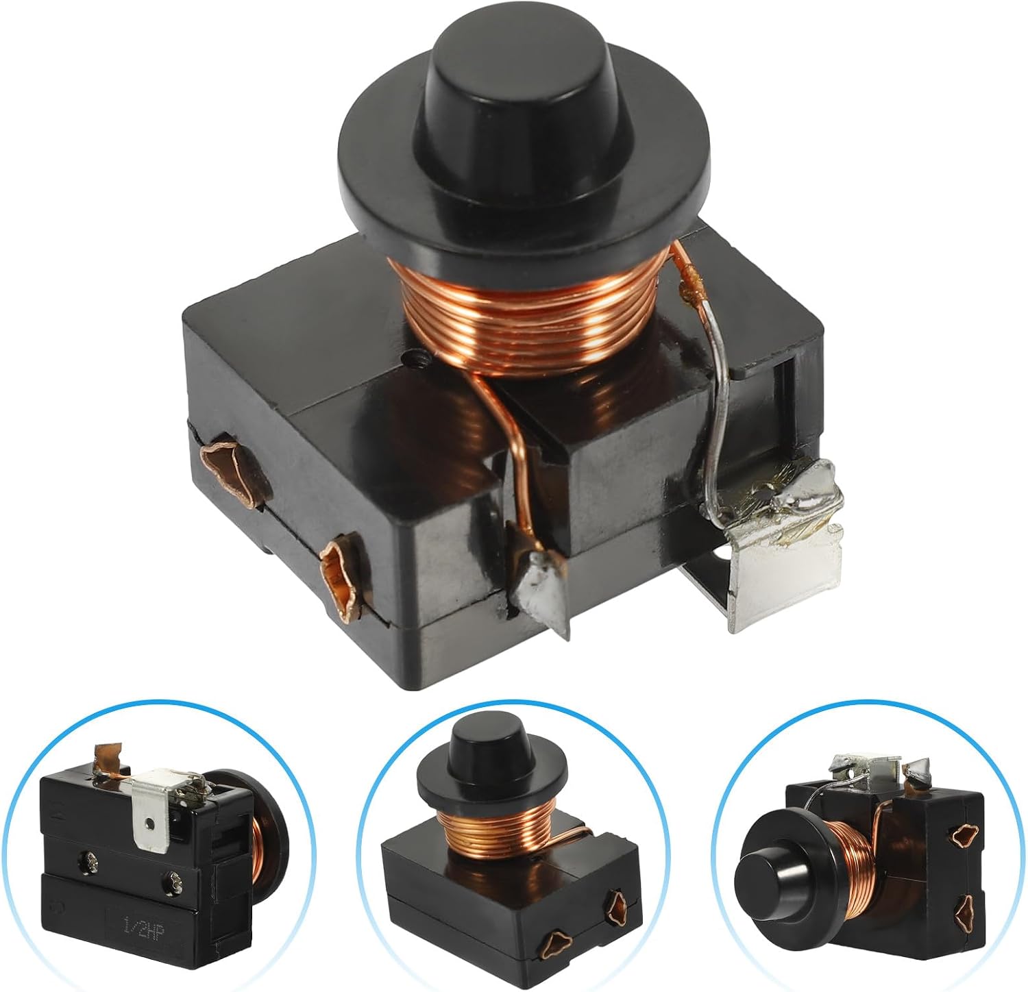 Refrigerator Starter Part 1/ 375w Freezer Overload Protector Fridge Compressor Relay Replacement for Household Refrigerators and Freezers