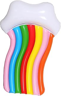 Inflatable Rainbow Floating Row, Adult Outdoor Swimming Pool Floating Bed Portable Foldable Water Thickening Floating Row, Summer Outdoor Floating Bed,A Water Inflatable Toy