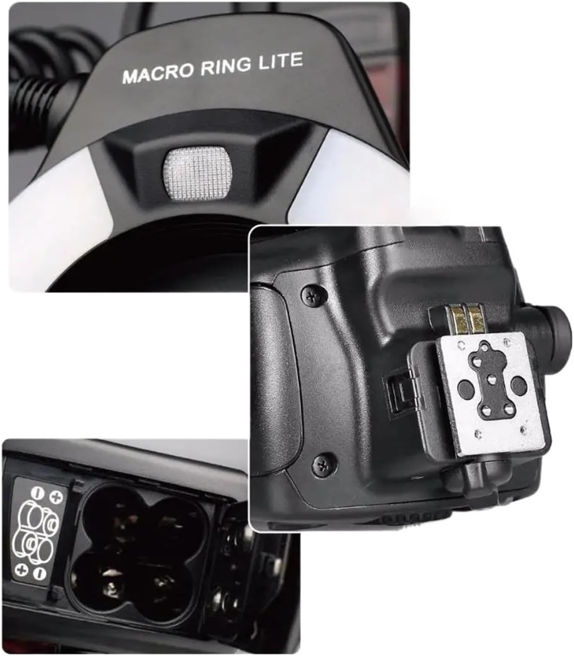 Compatible for Canon Nikon Ring Flash Light Speedlite with GN14 for Macro and Portrait Photography
