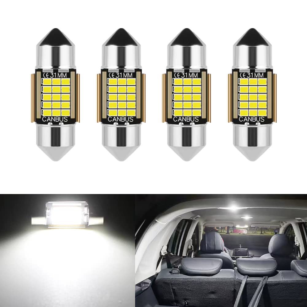 Lampadine Led Lampadina LED C5W 41mm 6500K - 350 Lumen Per Luci Interne Auto, Cupola, Targa (54 SMD) Osram C5w Led - Foto 2