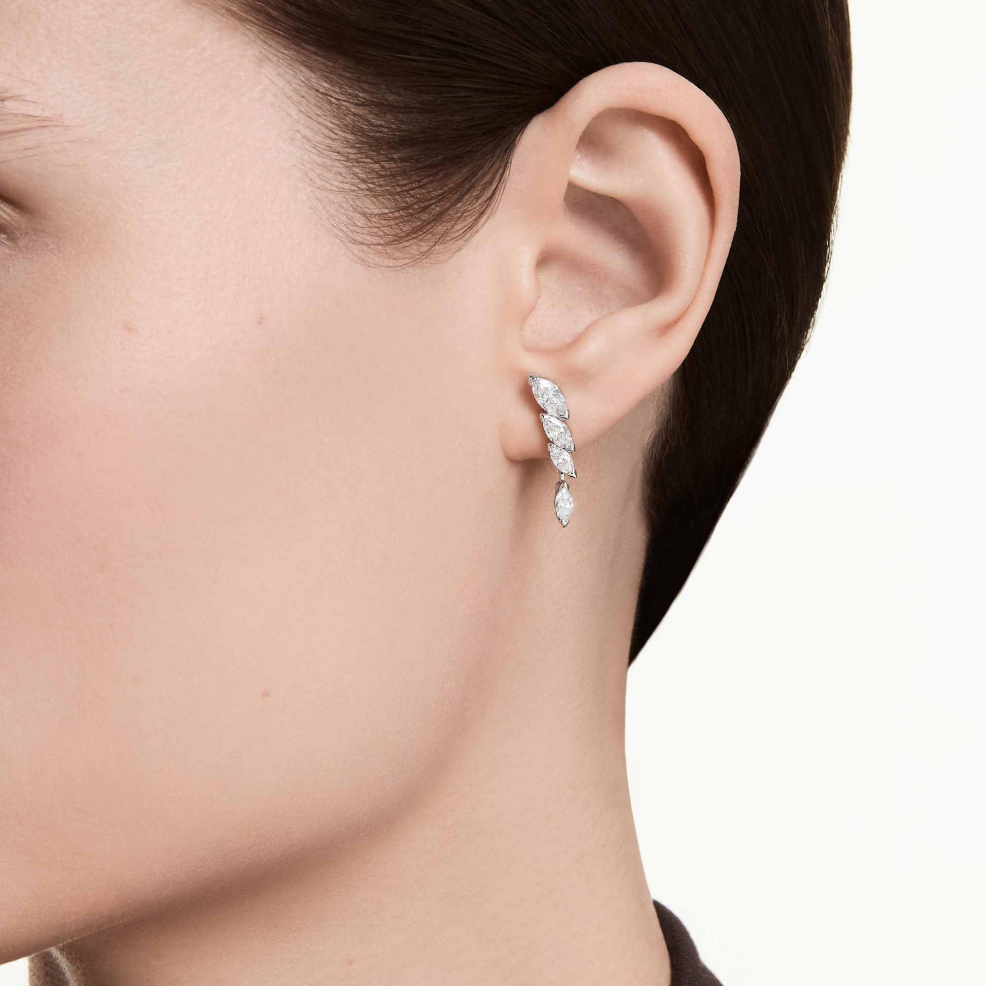Swarovski Mesmera Ohrringe, Marquise-Schliff, Weiß, Rhodiniert
