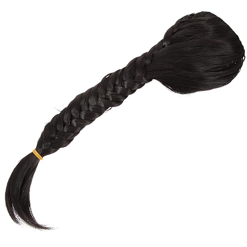 Mikinona Peluca trenzada a mano trenzada para cola de caballo para mujer, peluca de trenzas para niñas, extensiones trenzadas, extensión de cabello