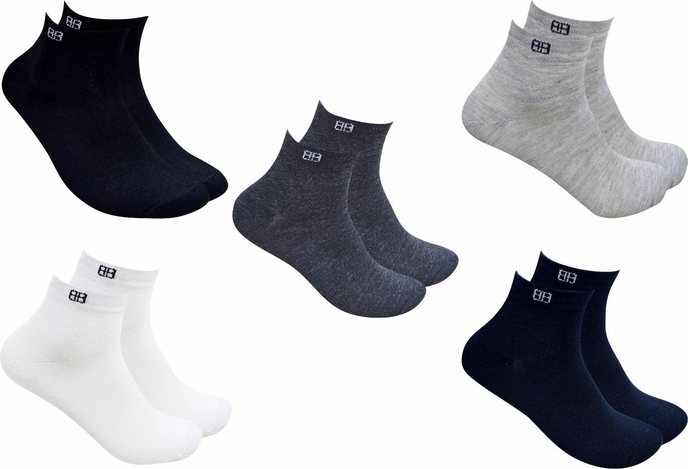 5 Pairs Ankle Socks Length Cotton Socks Bamboo Socks Men & Women for Sports Cushion Unisex cotton Socks Multicolor Ideal for Gym, Casual Wear & Running Odor Free, Pack of 5-image-47