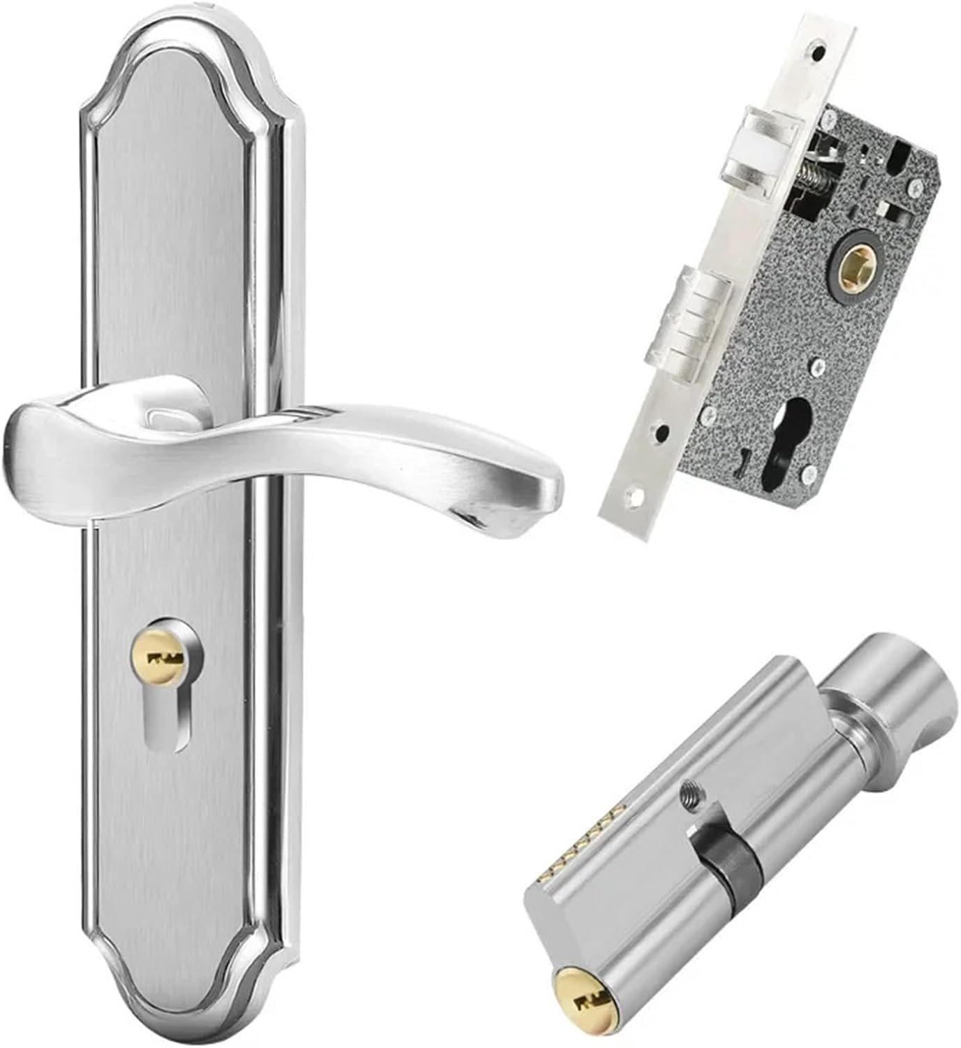 304 Stainless Steel Indoor Thickened Pressure Handle Lock Accessory 1Pcs(304-A11DA)