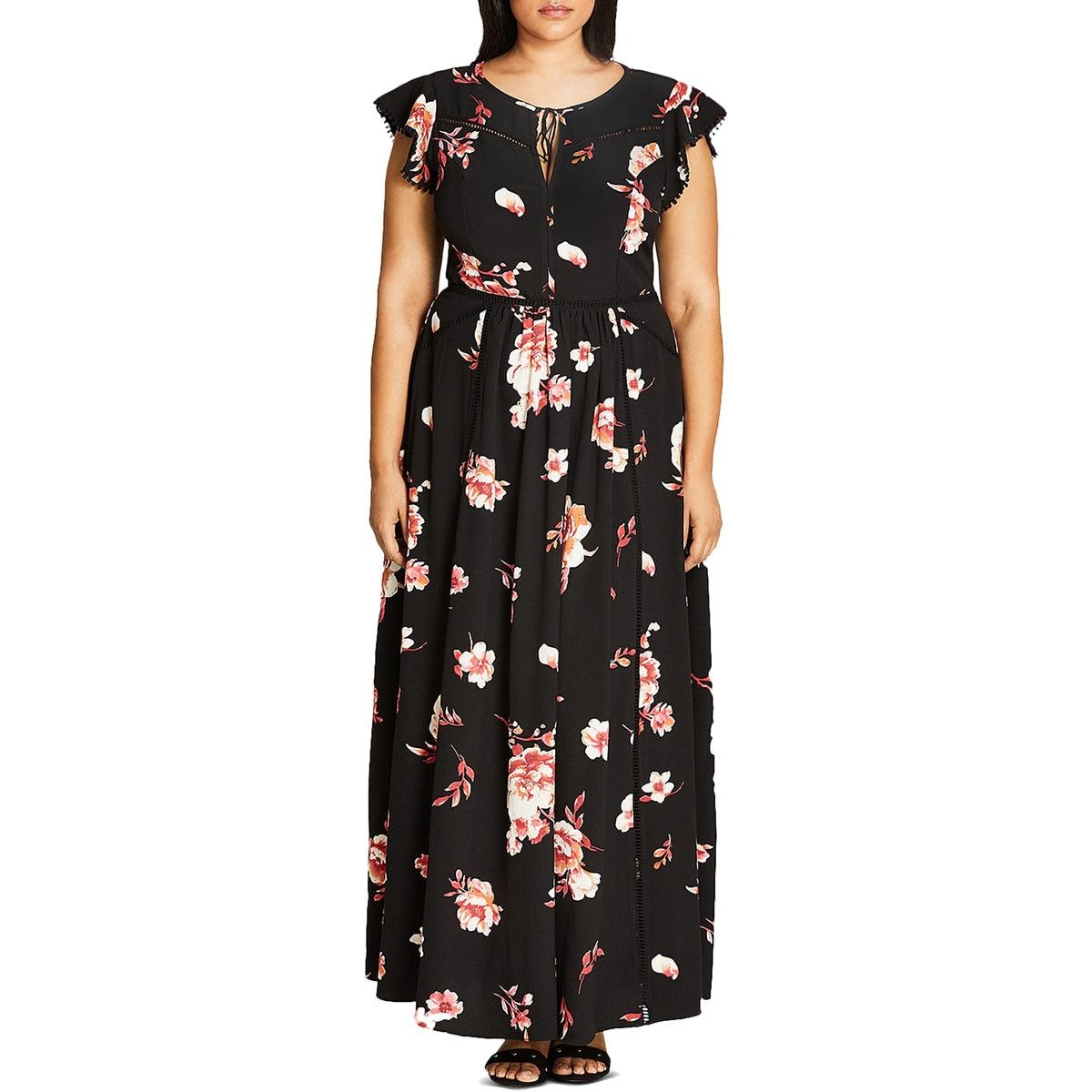 Floral Lover Maxi Dress in Fuschia - Size 22 / XL