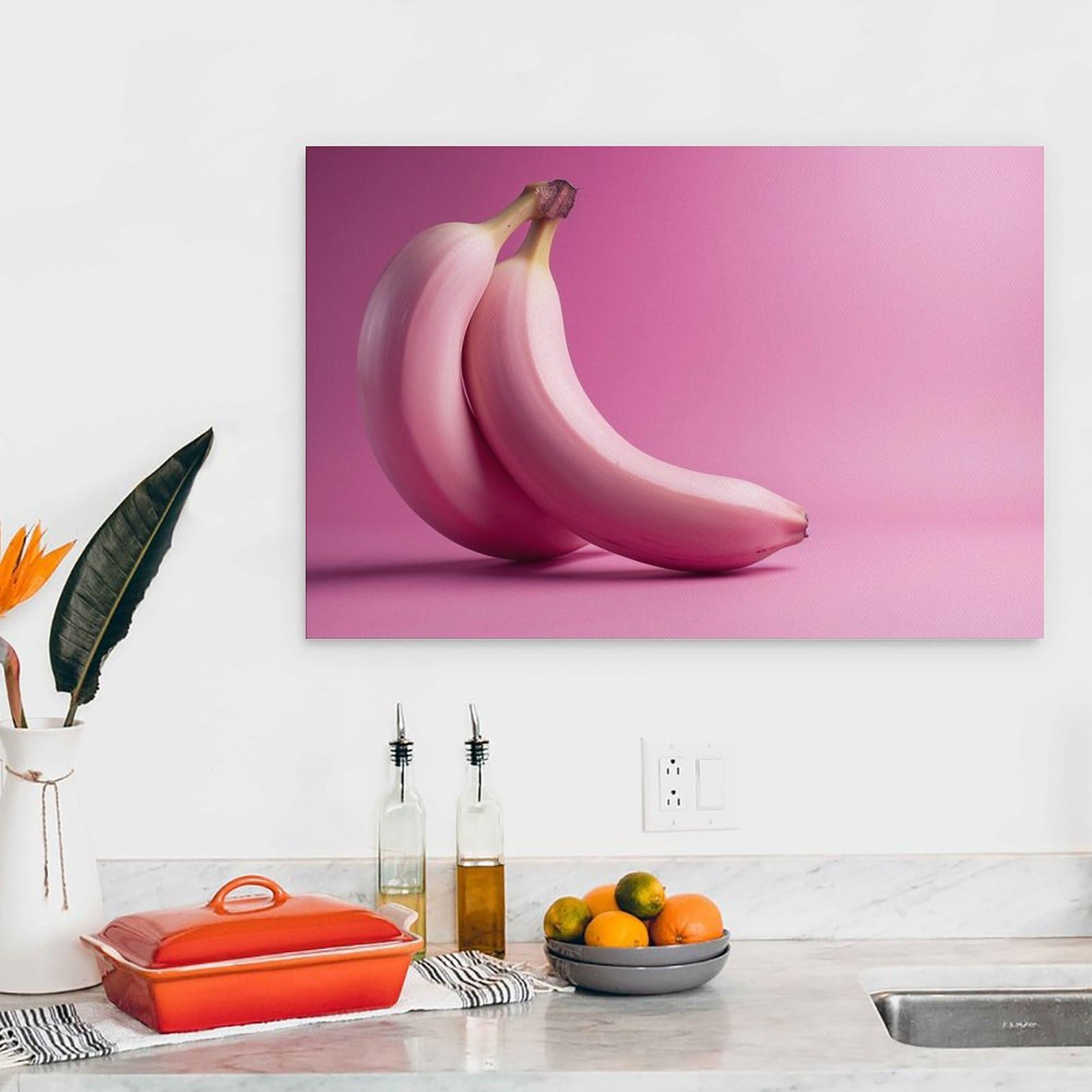 Amazon.com: Pink Banana Canvas Painting Wall Art Food Table Poster