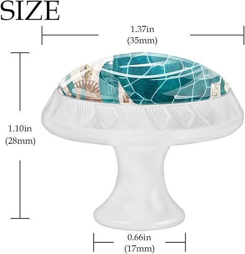 Miniatura 4 de NEWzone Paquete de 4 perillas de cristal de forma redonda para cajones de cocina, armarios, armarios, puertas con tornillos, 1.48 pulgadas (1.378 in)