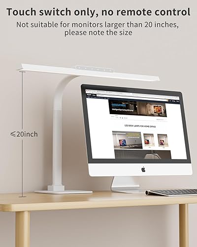 Miniatura 9 de Lámpara de escritorio LED con base, luz de escritorio de control táctil de brillo de 24 W para oficina en casa, luces de arquitecto ajustables altas